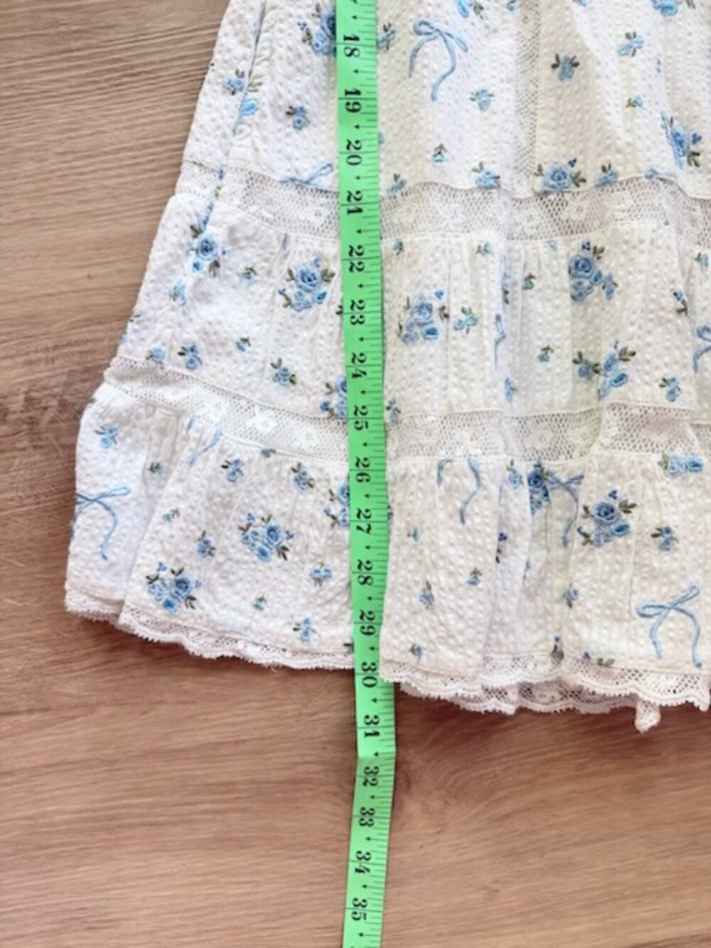 LoveShackFancy Solbina Dress XS Blue Floral EUC - Picture 7 of 10